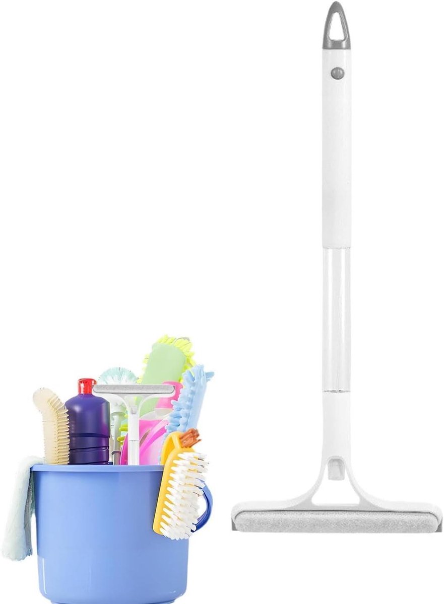 Raamtrekker - Raamwisser - Glas Reinigen - Geïntegreerd Sproeisysteem - 58 x 21.5 cm - Wit