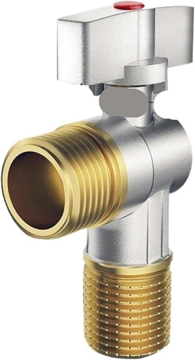 Kraan Hoekventiel - Stopkraan - Waterafsluiting - Messing Constructie - G1/2 Inch - Zilver