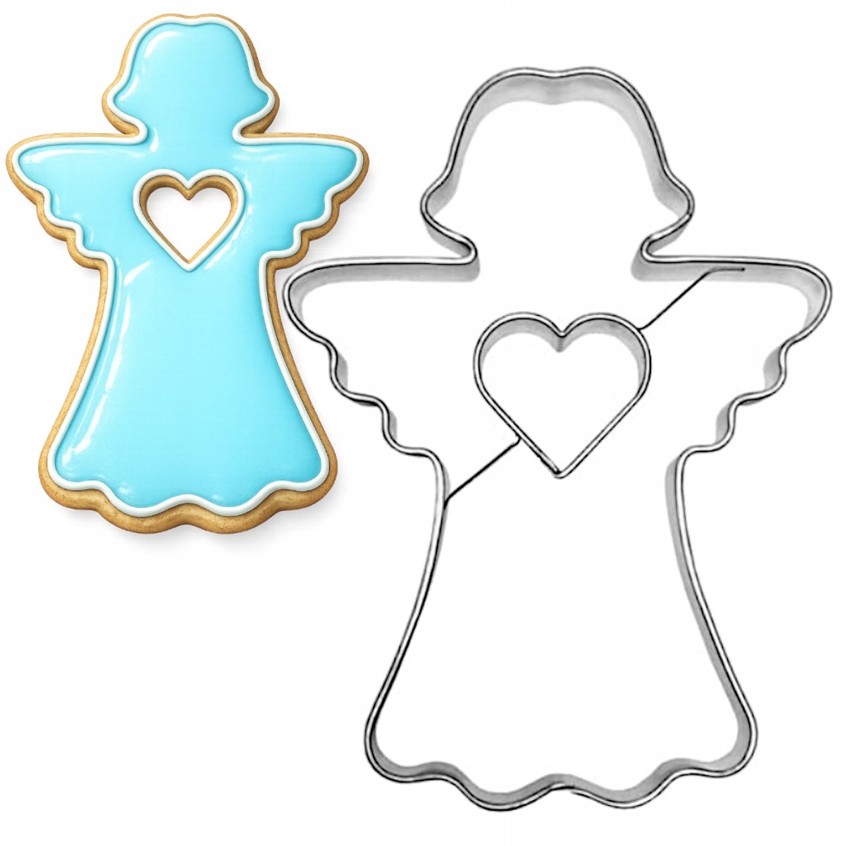 Engeltjes koekjesvorm met hart - Kerst bakvorm 7,7 cm