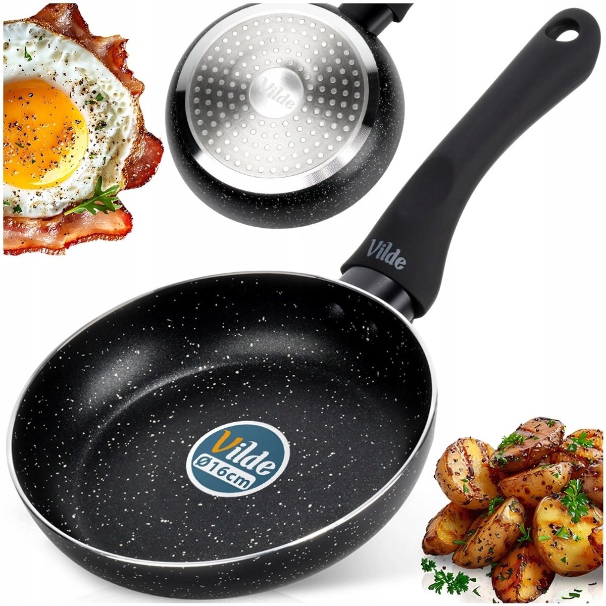 Vilde Black Line Granieten Koekenpan 16 cm - Geschikt voor Inductie