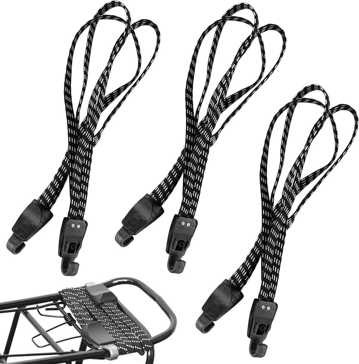 Bagage Spanners - Elastische Banden - Vervoer Vastzetten - Driemaal Sterker - 75 cm - Zwart