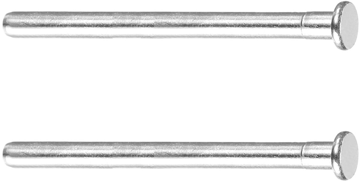 Dailygoods- Deurscharnier 3 Inch - Verwijderbare Scharnierpen - Beveiligingspen - Vervanging - 2 Stuks - Geborsteld Zilver - Scharnierpin