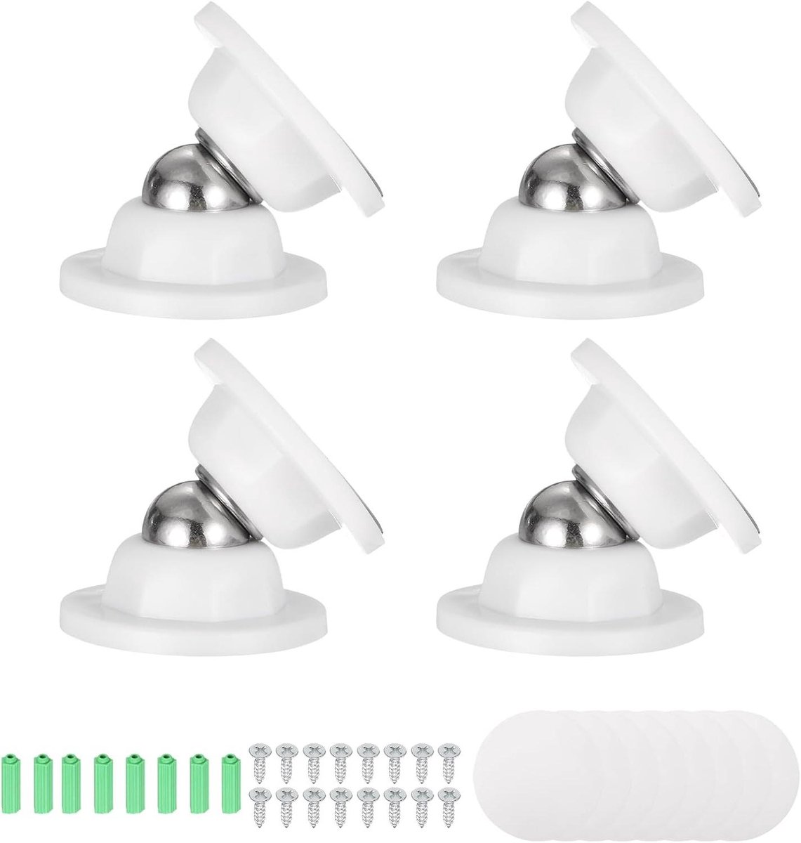Magnetische Deurstopper - Deurvanger - Houd Deuren Open - Stil Ontwerp - 4 Stuks - Wit