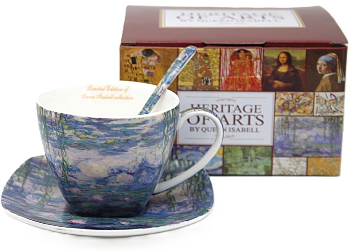Theepot met schotel en lepel 250ml Monet Waterlelies