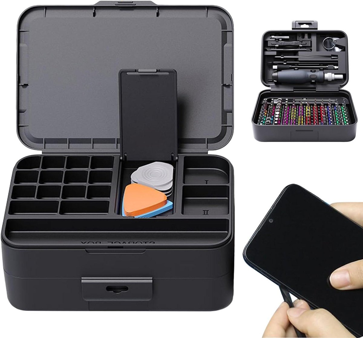 Schroevendraaierset - Gereedschap Kit - Precisie Reparatie - 108 Delige Set - Compact Opbergbaar - Zwart