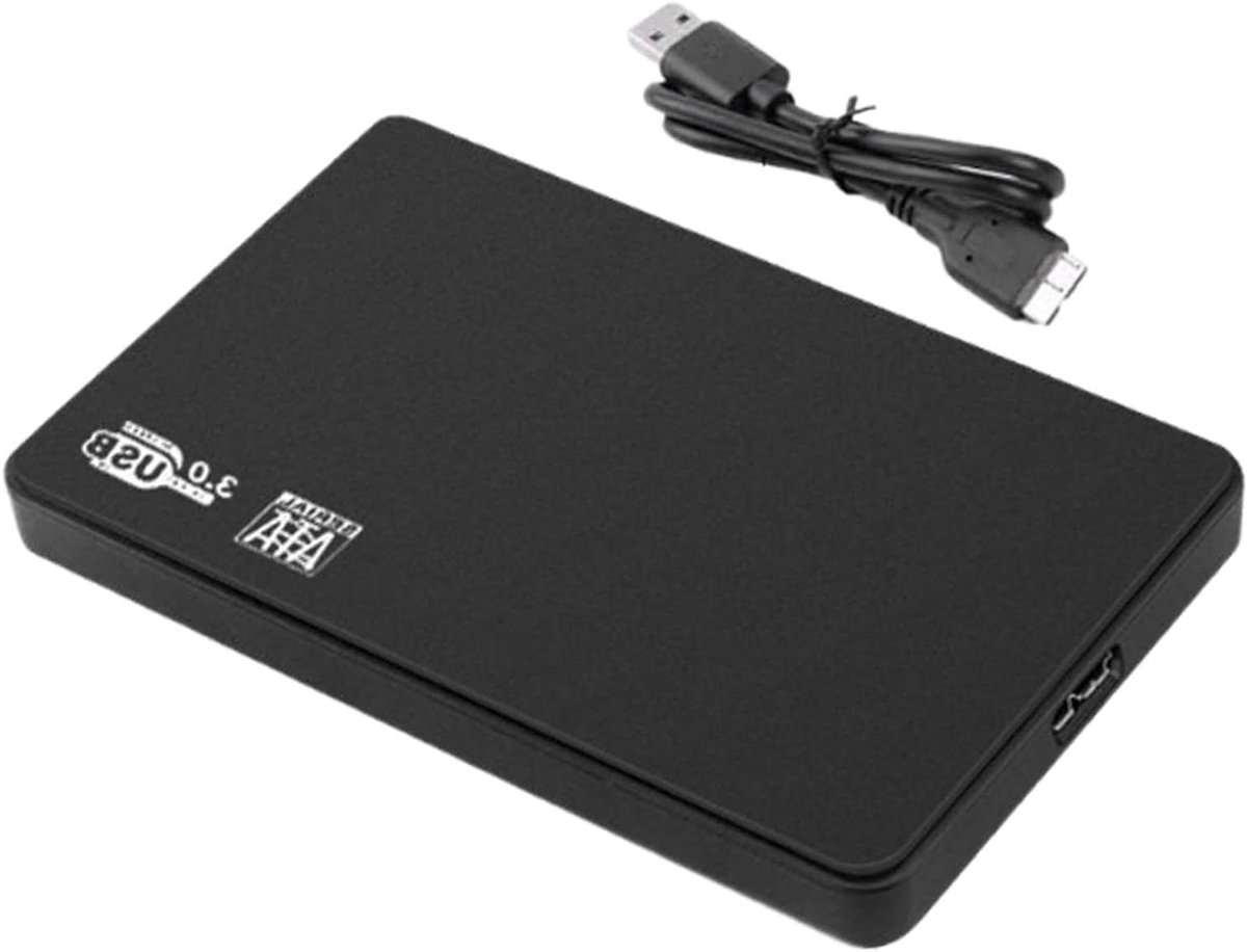Harde Schijf Behuizing - Externe Opslag Box - Data Back-up - Schokbestendig Ontwerp - 25 Inch - Zwart