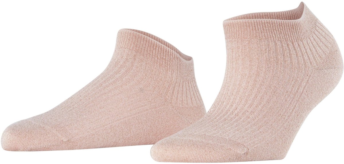 FALKE Dames Shiny Rib Sneakersokken Roze