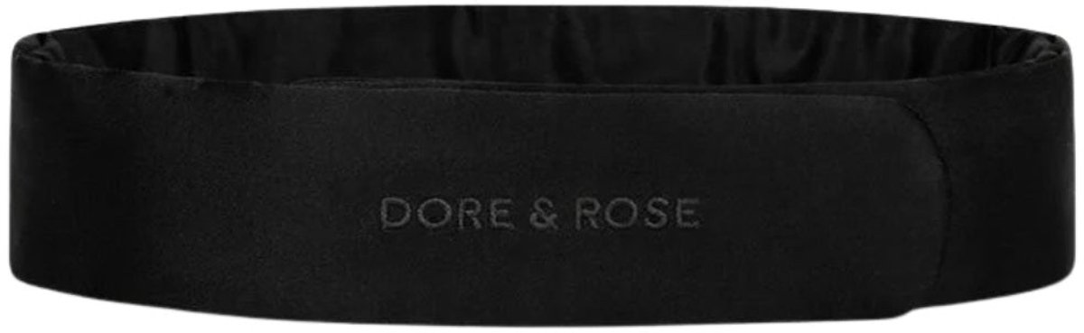 Dore & Rose - Zijden Hoofdband - Haarband - Verstelbaar - Haarband Dames - Skincare - Huid - Beauty - Make up - Zwart - Nº 18 Ébène du Chêne