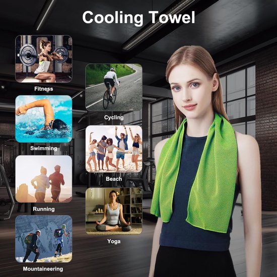 Verkoelende handdoeken - Koeldoeken set - Sport en outdoor - Draagbare siliconen hoes - 30 x 90 cm - Meerdere kleuren — afbeelding 2