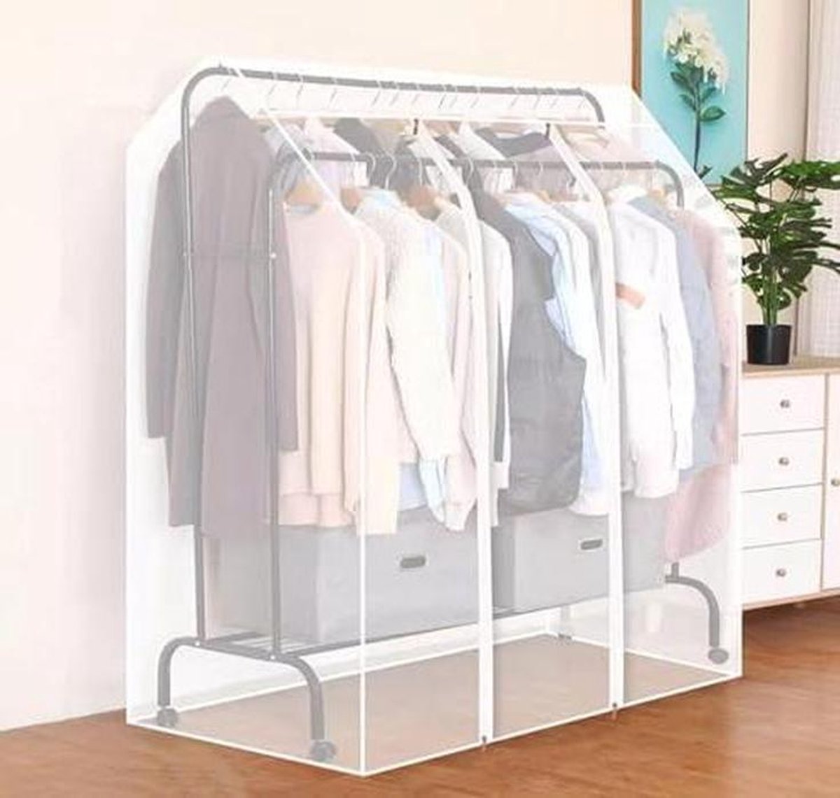 Kledinghoes met ritssluiting - Kledingbeschermer - Kleding opbergen - Ademend en wasbaar - 150x75cm - A