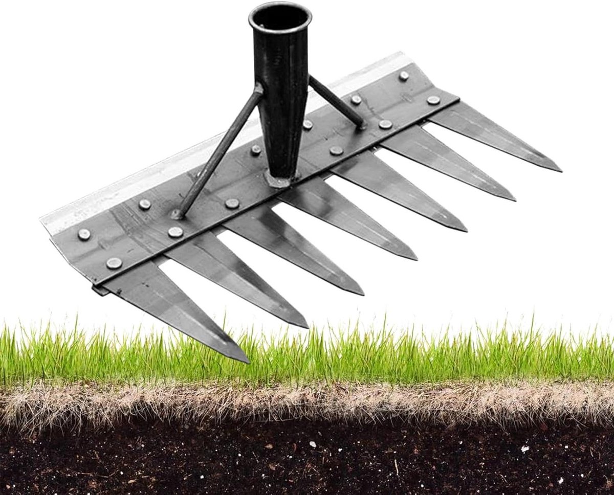 Tuinhark Onkruid - Gazon Gereedschap - Tuin Onderhoud - Dubbelzijdig Ontwerp - 7 Tanden - Niet gespecificeerd