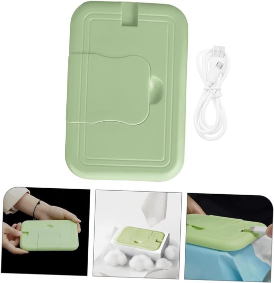 Baby Wipes Dispenser - Vochtig Doekjes Houder - Warm Doekjes Houden - Constante Temperatuur - 175 Gram - Groen — afbeelding 5