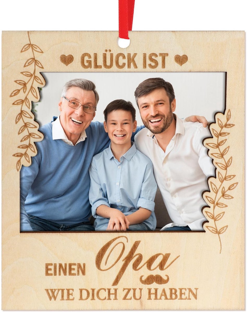 Dailygoods- Fotolijst - Gravure voor Grootvader - Cadeau voor Verjaardag - Persoonlijk Geschenk - Decoratief - Uniek Ontwerp