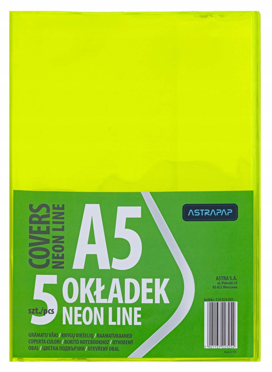 Astra A5 Notitieboekhoesje - Neon Kleuren, PVC