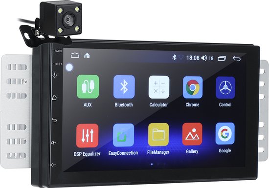 Autoradio 2 Din 7'' Bluetooth Auto Radio Écran Tactile Lecteur Téléphone  Android Miroir Lien FM Autoradio AUX TF/SD USB + Caméra de Recul Auto  Stéréo