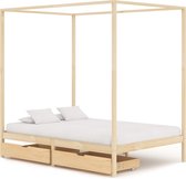 vidaXL Hemelbedframe met 2 lades massief grenenhout 140x200 cm