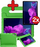 Lenovo Tab P11 Hoes Kinder Hoesje Kids Case Met 2x Screenprotector Glas - Lenovo Tab P11 Hoes Kindvriendelijk (11 inch) - Groen
