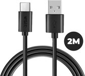 USB naar USB C Kabel - 2 Meter Kabel voor Samsung & Huawei - Zwart