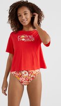 O'Neill T-Shirt Women PARADISE Sunrise Red M - Sunrise Red 100% Katoen Round Neck