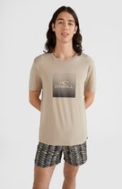 O'Neill T-Shirt Men GRADIENT CUBE Crockery M - Crockery 60% Cotton, 40% Recycled Polyester Round Neck