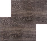 Set van 4x stuks placemats hout print walnoot - PVC - 45 x 30 cm - Onderleggers