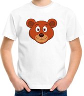 Cartoon beer t-shirt wit voor jongens en meisjes - Kinderkleding / dieren t-shirts kinderen 110/116