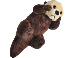 Wild Republic Pluche knuffel zee otter - 20 cm - met echt geluid - Speelgoed knuffeldieren - bruin