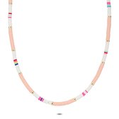 Twice As Nice High fashion halsketting, roze fimo kralen  40 cm