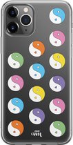 YinYang Bright - Transparant hoesje geschikt voor iPhone 11 Pro Max hoesje transparant - Shockproof case met emoji YinYang geschikt voor Apple iPhone 11 Pro Max - Doorzichtig hoesj