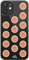 iPhone 12 Case - Smiley Double Orange - xoxo Wildhearts Transparant Case