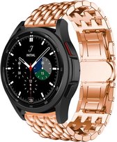 Strap-it Samsung Galaxy Watch 4 Classic 46mm stalen draak bandje - rosé goud