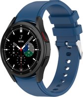 Strap-it Watch 4 & Watch 5 bandje - Samsung Galaxy Watch 4 Classic 46mm siliconen band - donkerblauw - Geschikt voor Samsung Galaxy Watch 5 Pro – 44mm – 40mm & Galaxy Watch 4 40mm,