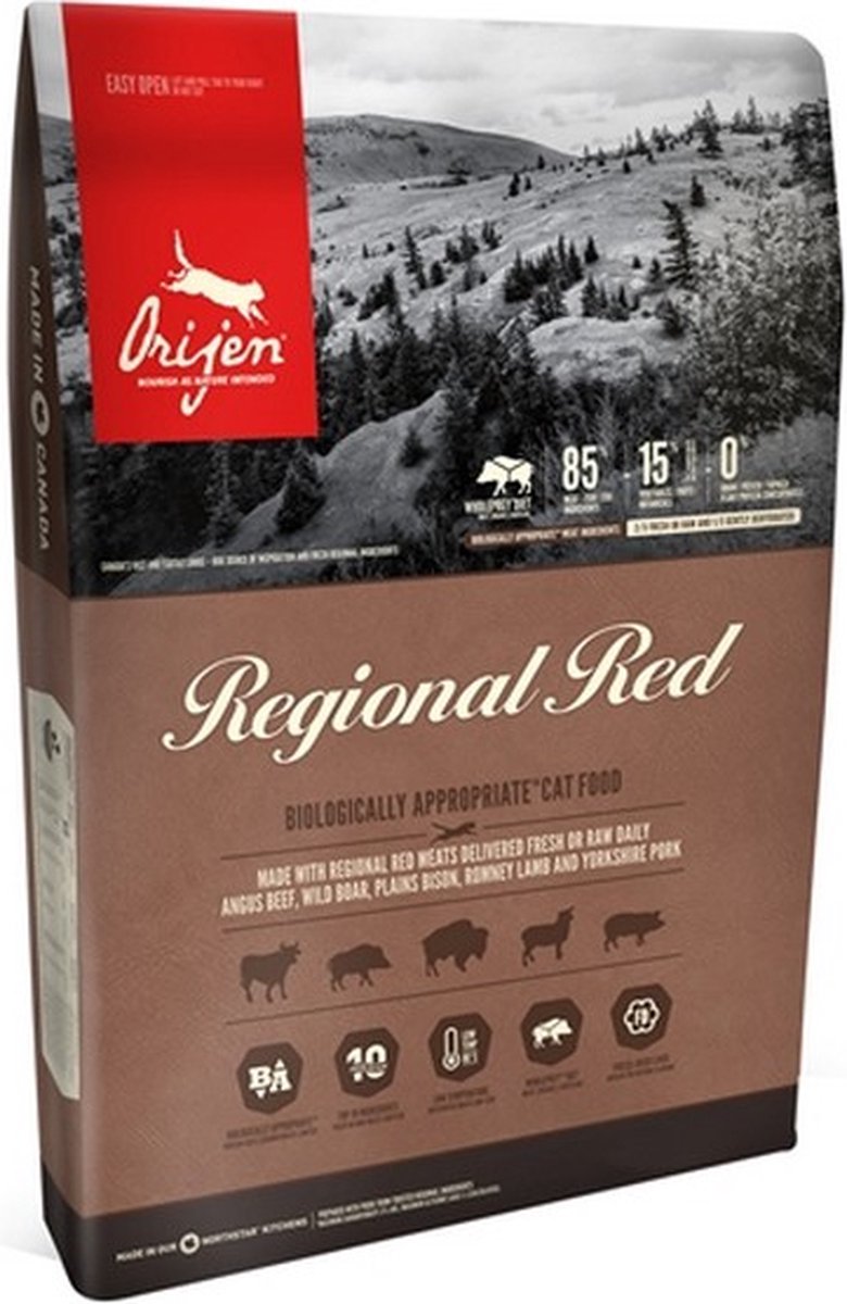 Orijen Whole Prey Regional Red Cat Rund&Zwijn - Kattenvoer - 340 g