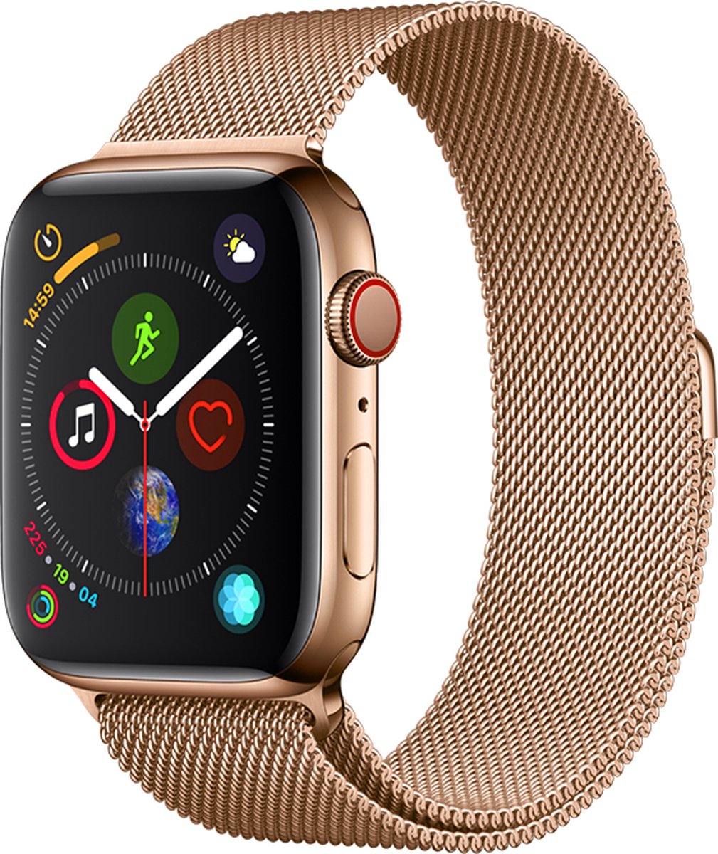 Devia Elegant Series Milanese Loop Roestvrij Staal Bandje voor Apple Watch Series 7 (41 mm) - Roségoud