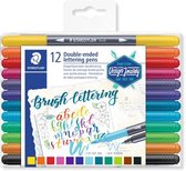 Staedtler brushpen dubbelpunt 12 stuks