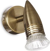 Ideal Lux Alfa - Wandlamp Modern - Messing - H:11cm  - GU10 - Voor Binnen - Metaal - Wandlampen - Slaapkamer - Woonkamer
