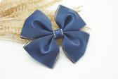 Grosgrain regular haarstrik - Kleur Marine blauw - Haarstrik  - Glitter haarstrik – Babyshower - Bows and Flowers