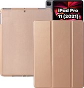 iPad Pro 11 (2021) Hoes - Smart Folio iPad Pro Cover Goud met Pencil Vakje - Premium Hoesje Case Cover voor de Apple iPad Pro 3e Generatie 11 2021