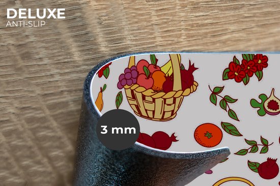 Set de Table - Napperons en Plastique - Panier - Fruits - Motifs - 45x30 cm - 6 pièces - Résistant à la Chaleur - Antidérapant - Pad - Amovible