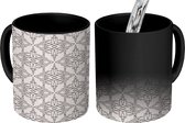 Magische Mok - Foto op Warmte Mokken - Koffiemok - Geometrie - Design - Zwart - Wit - Magic Mok - Beker - 350 ML - Theemok