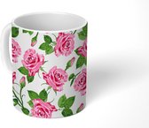 Mok - Koffiemok - Lente - Patronen - Rozen - Mokken - 350 ML - Beker - Koffiemokken - Theemok