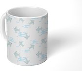 Mok - Koffiemok - Vliegtuigen - Wolken - Patronen - Mokken - 350 ML - Beker - Koffiemokken - Theemok