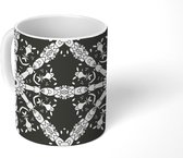 Mok - Koffiemok - Patronen - Abstract - Zwart Wit - Mokken - 350 ML - Beker - Koffiemokken - Theemok