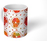 Mok - Koffiemok - Sinaasappel - Patronen - Pitten - Mokken - 350 ML - Beker - Koffiemokken - Theemok