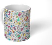 Mok - Koffiemok - Regenboog - Winter - Kerstmis - Patroon - Mokken - 350 ML - Beker - Koffiemokken - Theemok