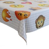 Tafelzeil/tafelkleed met emoji print 140 x 220 cm - Emoji - Kindertafelzeil
