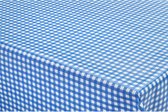 Tafelzeil/tafelkleed boeren ruit blauw/wit 140 x 300 cm - Tuintafelkleed
