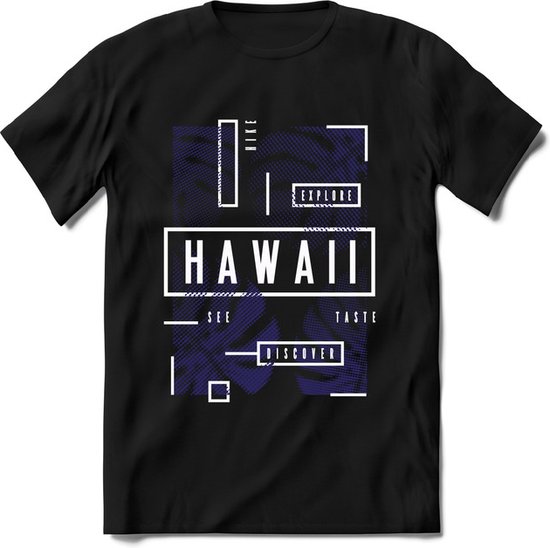 Hawaii Leafs | TSK Studio Zomer Kleding  T-Shirt | Donkerblauw | Heren / Dames | Perfect Strand Shirt Verjaardag Cadeau Maat 3XL