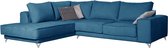 MONACO grote 5-6 zits hoekbank in fluweel 300x225Cm