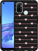 Coque Oppo A53/A53s Zwart Pink Love